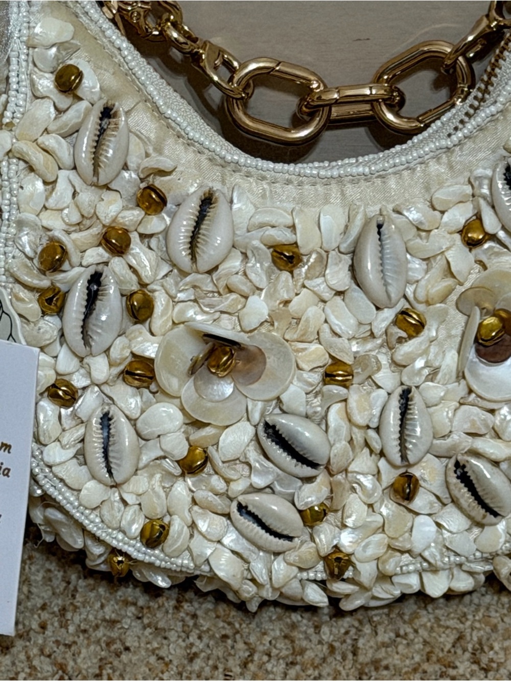 Handcrafted Ivory Shell-Embellished Purse - Picture 2 of 10